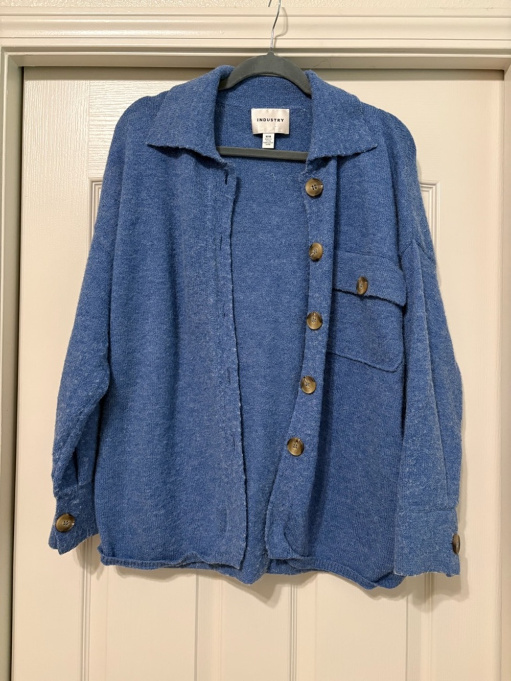 Industry Blue Button-Front Cozy Knit Sweater Jacket